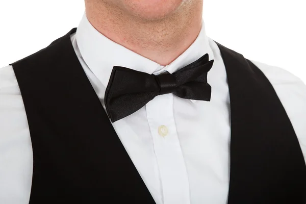 나비 넥타이와 양복 입은 남자의 클로즈업 — 스톡 사진