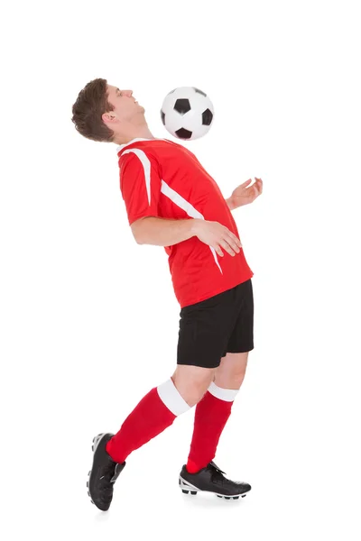 Fußballer mit Ball — Stockfoto