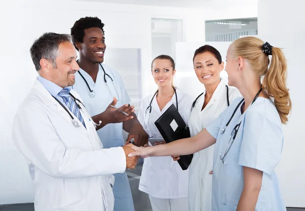 Group Of Happy Multiracial Doctors — Stock Photo, Image