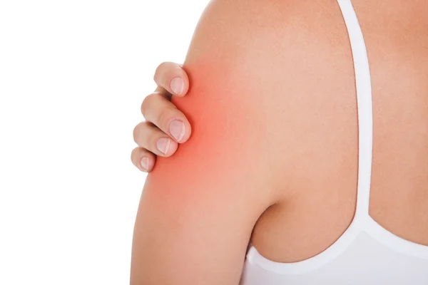 Woman having arm pain — Stock Photo, Image