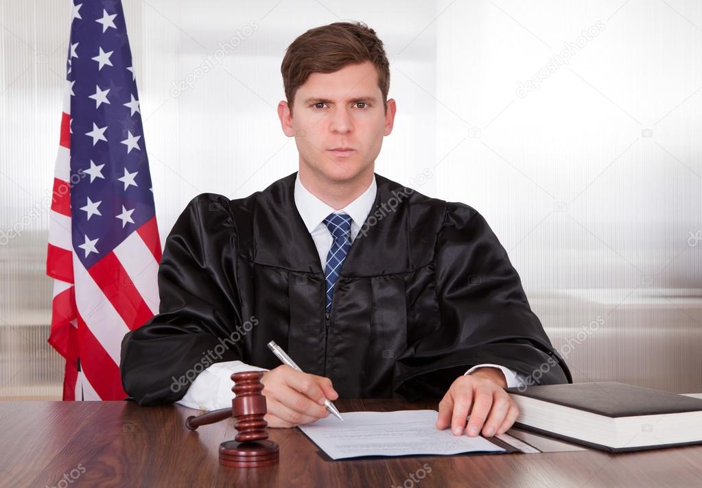 Male Judge In Courtroom