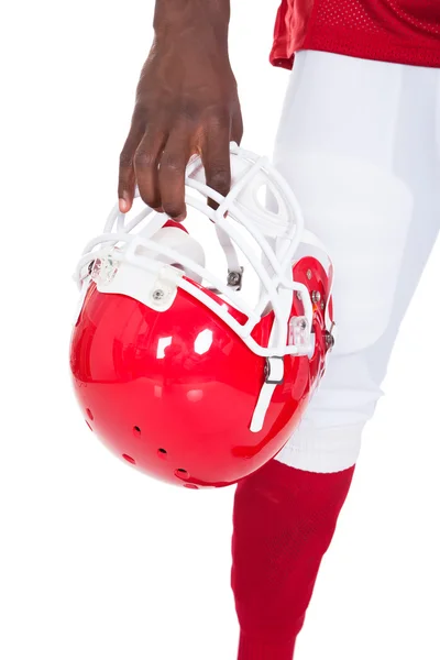 Giocatore di football americano con casco — Foto Stock