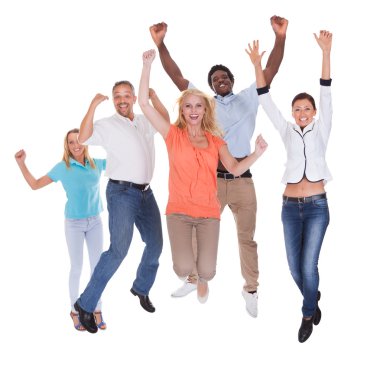 mutlu rahat bir grup insan