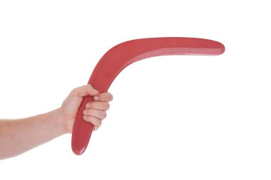 Erkek el holding boomerang