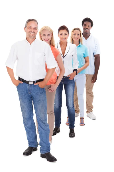 Group Of Multi-ethnic People Standing In A Row — Stock Photo, Image