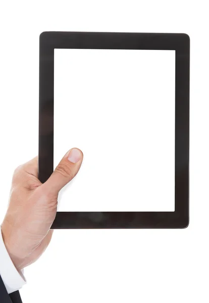 Zbliżenie ręki trzymającej cyfrowy tablicowy — Zdjęcie stockowe