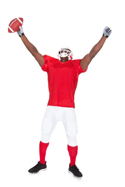 American Football Player Enjoying His Success — Stock Photo, Image