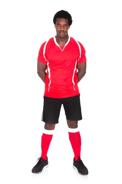 Portret van Afrikaans voetballer — Stockfoto