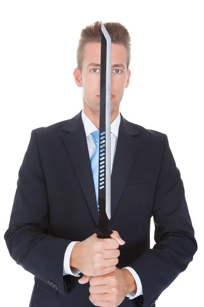 Businessman With Sword — Stock Photo, Image