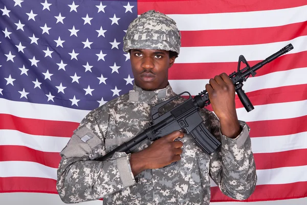 Retrato de soldado americano — Fotografia de Stock