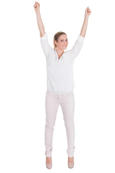 Retrato de mujer feliz joven —  Fotos de Stock