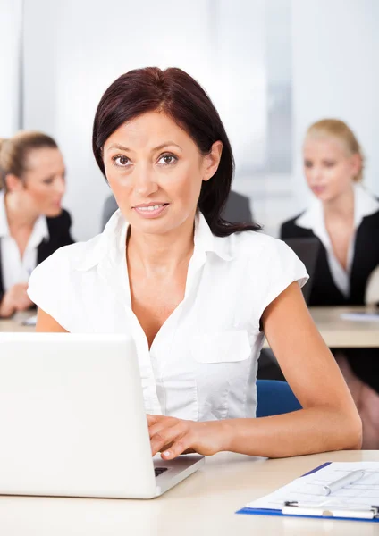 Businesswoman Using Laptop Royalty Free Stock Images