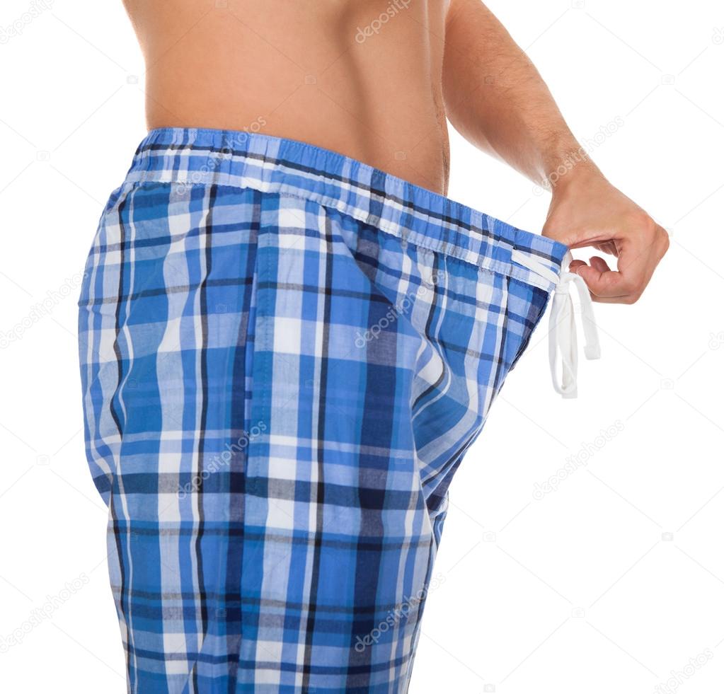Man looking in his underwear