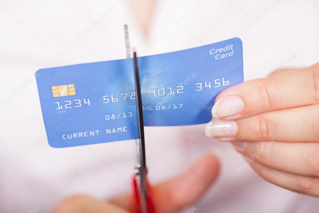 Female Cutting Credit Card
