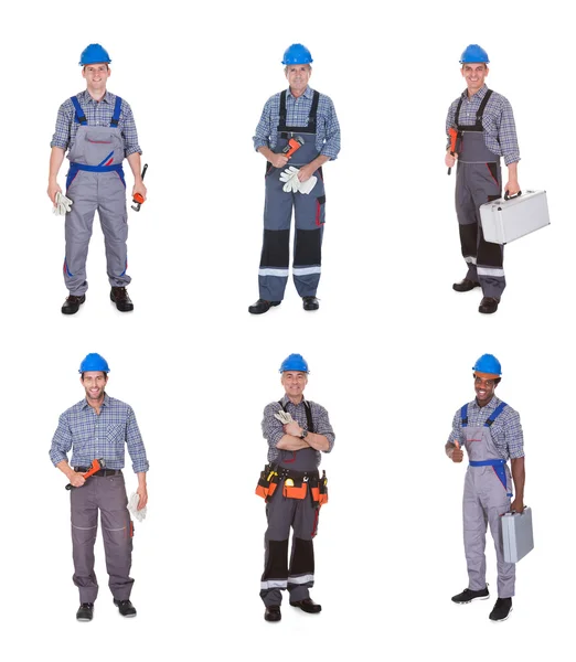 Group Of Workers With Equipment — Stock Photo, Image