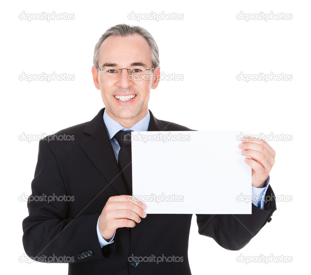 Businessman With Blank Card