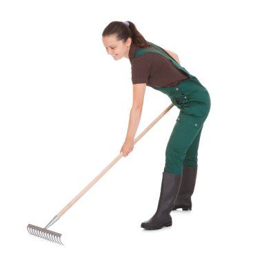 Female Gardner With Gardening Tools clipart
