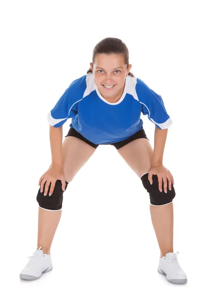 Retrato de una jugadora de voleibol feliz —  Fotos de Stock