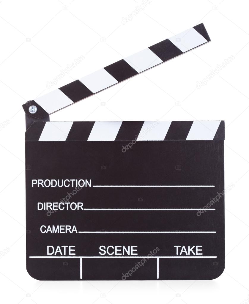 Movie Production Clapper Board On White Background