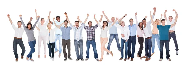 Šťastný skupina lidí oblečených v neformální — Stock fotografie