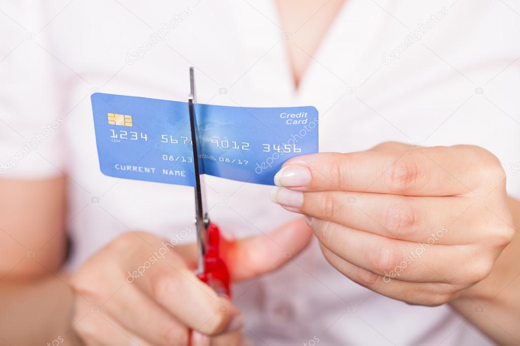 Female Cutting Credit Card