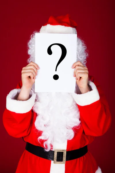 Santa holding question mark — Stock Photo, Image