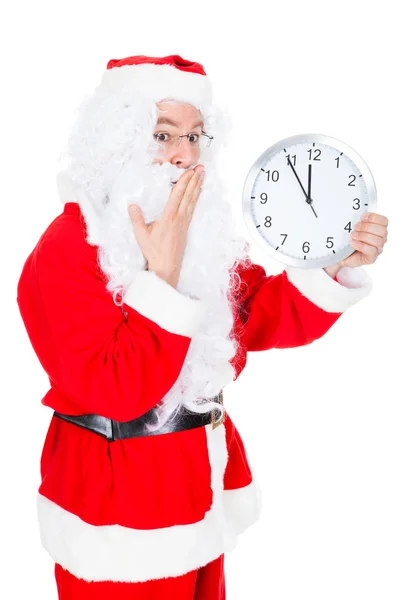 Santa Claus With Clock — Stock Photo, Image