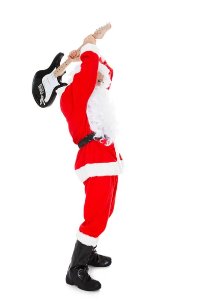 Santa enojado romper la guitarra — Foto de Stock