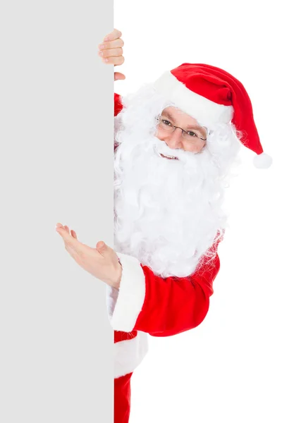 Πορτρέτο ενός Santa κρατώντας πλακάτ κενό — Φωτογραφία Αρχείου