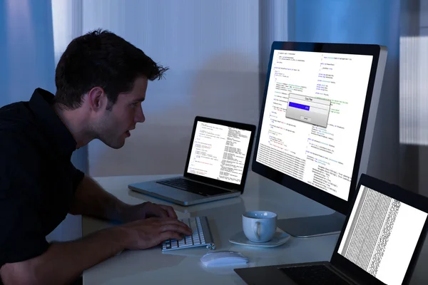 Man Working With Computer — Stock Photo, Image