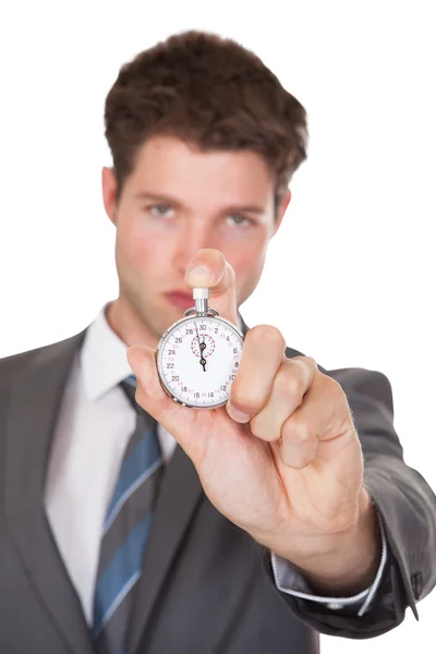 Businessman Holding Stopwatch — Stock Photo, Image