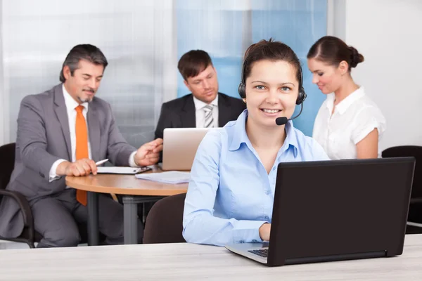 Customer care executive working — Stock Photo, Image