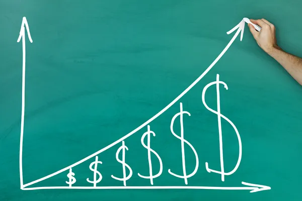 Gráfico de crescimento do dólar — Fotografia de Stock