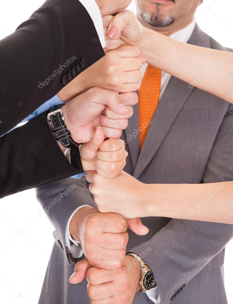 Businesspeople Stacking Fist