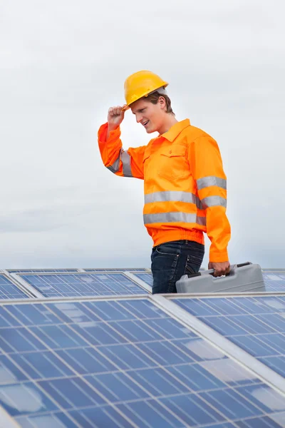 Happy Engineer With Toolkit — Stock Photo, Image