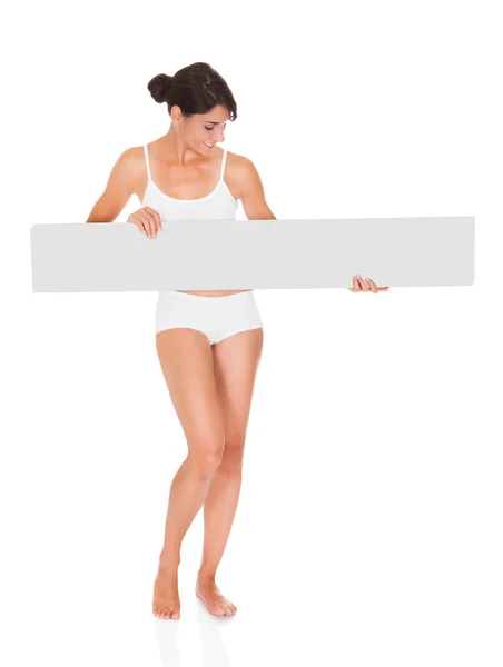 Woman Showing Placard — Stock Photo, Image