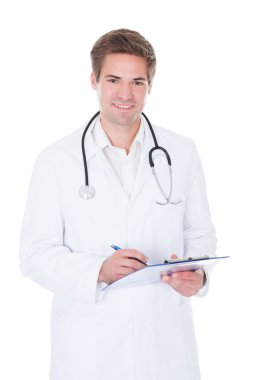 erkek doktor panosuna yazma