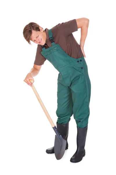 Male Gardener Suffering From Back Pain — Stock Photo, Image