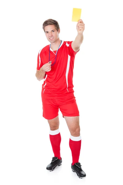 Soccer Referee Showing Yellow Card — Stock Photo, Image