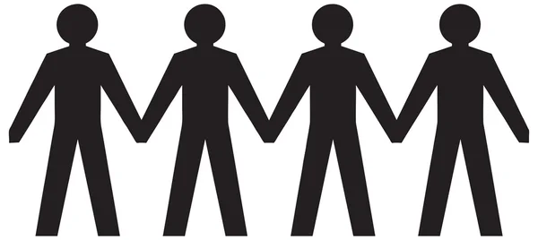People figures holding hands. — Stock Vector