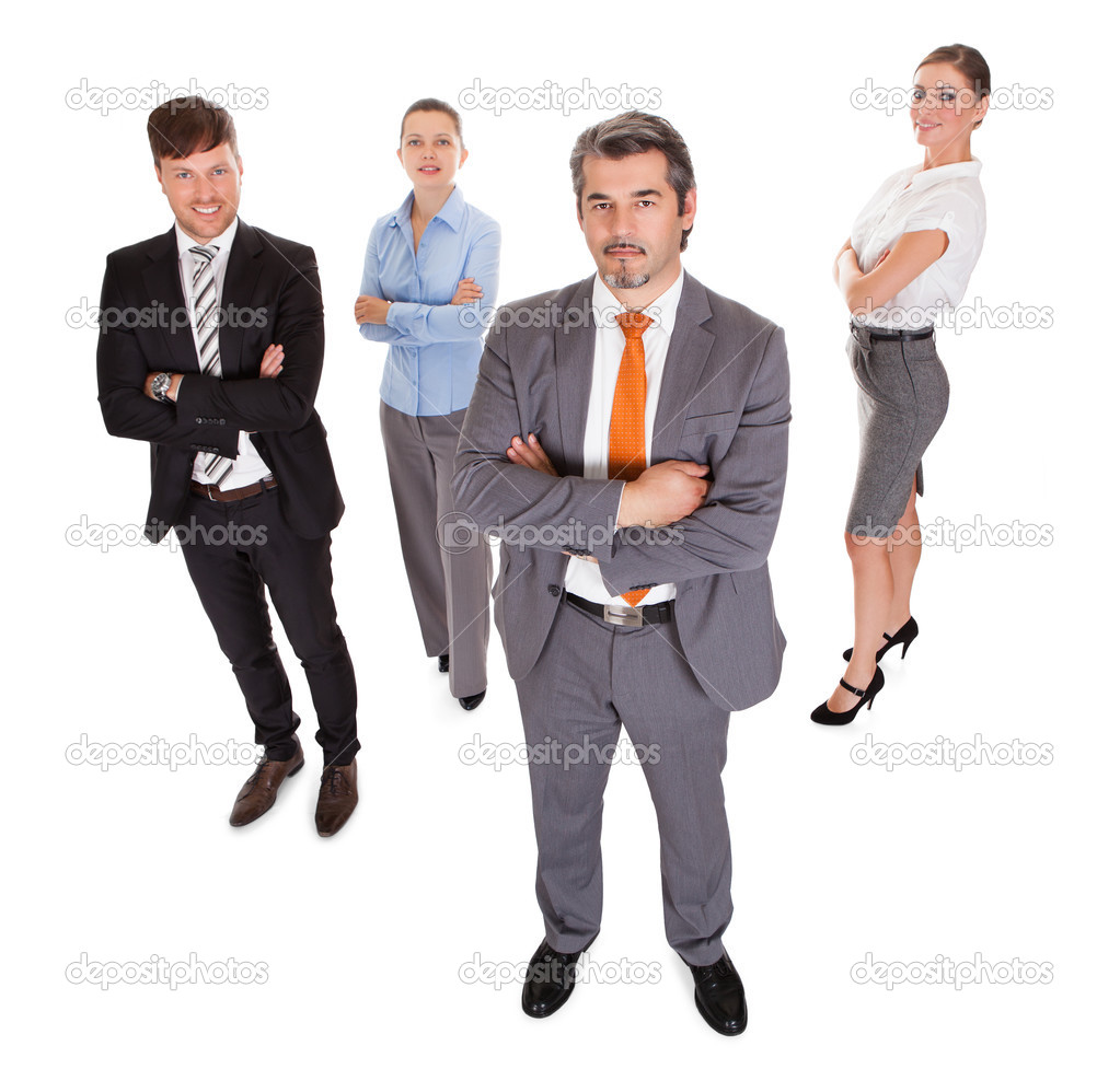 Group Of Businesspeople Over White Background