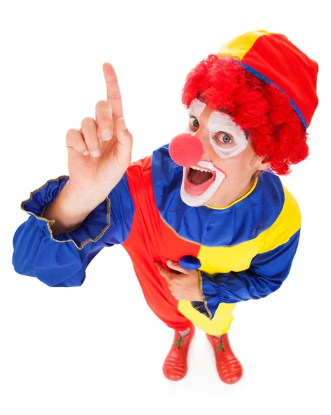 小丑用凸起的手指 — 图库照片