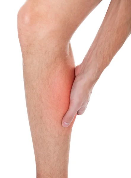 Homem com lesão na perna — Fotografia de Stock