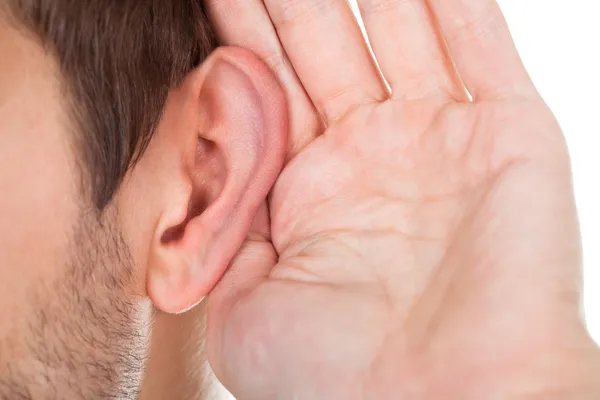 Hand Near Ear — Stock Photo, Image