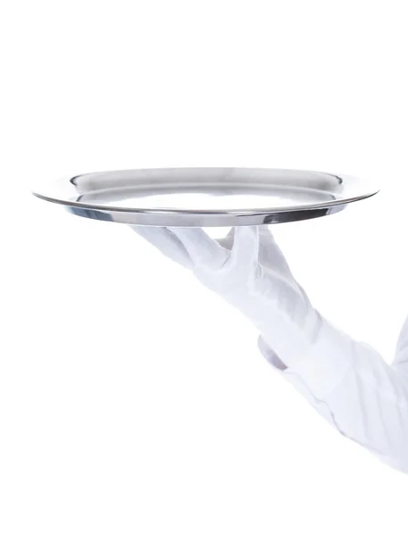 Waiter Carrying Empty Tray — Stock Photo, Image