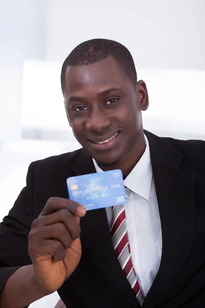 Businessman Holding Credit Card — Stock Photo, Image