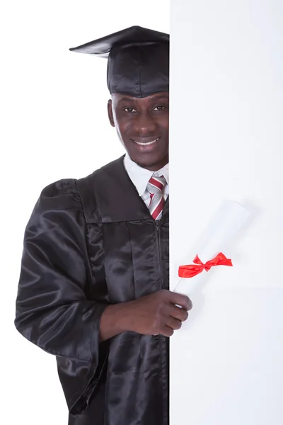Graduation Man With Bill Board — Stock Photo, Image