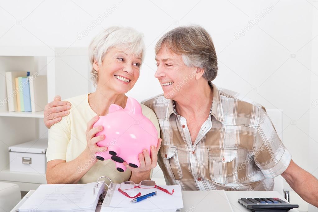 Senior Couple Saving Money