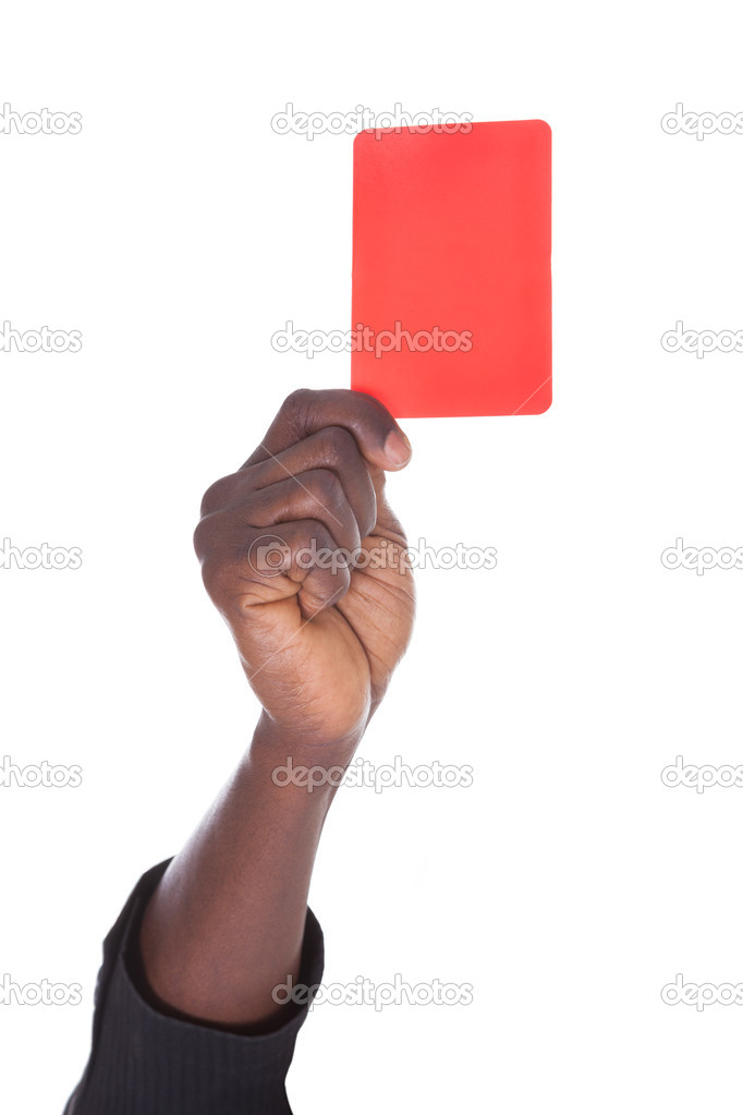 Person Showing Red Card