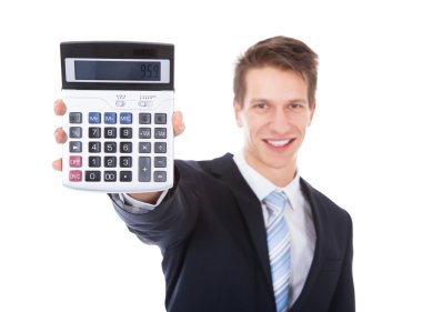 işadamı gösteren hesap makinesi